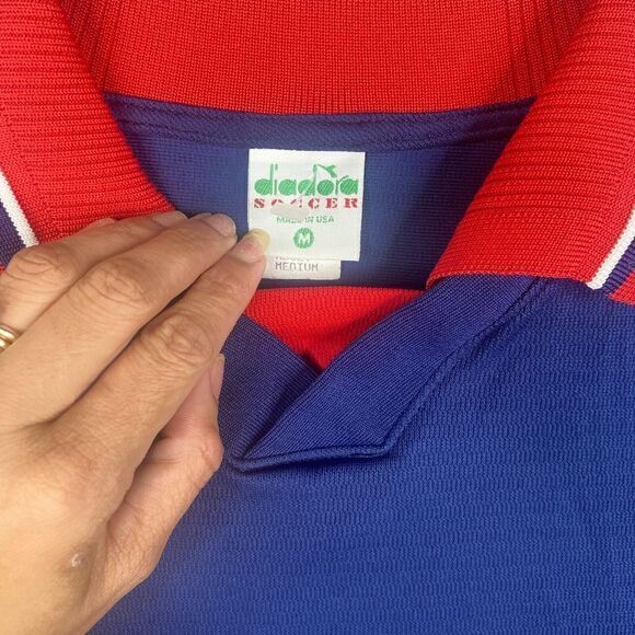 VTG Diadora Mens Soccer Jersey Polyester Size Medium #8 USA Made 80's 90's - Picture 3 of 8